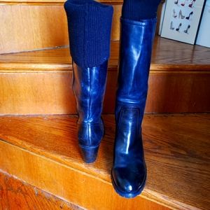 Report Footwear Black Tall Boot w/ Foldover Cuff Size 9